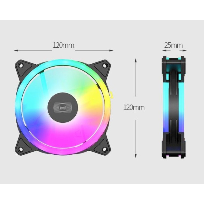 Вентилятор 120 mm, ARGB, Hydraulic Bearing, 4Pin