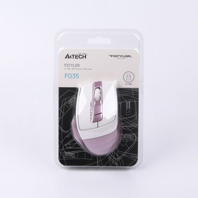 Миша бездротова Fstyler, USB, 2000 dpi, рожевий