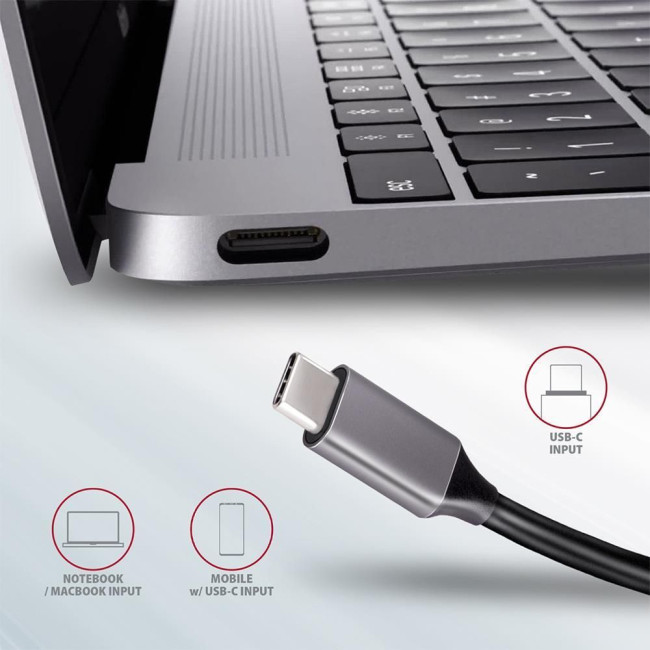 Хаб концентратор AXAGON HMC-5 SuperSpeed USB-C COMBO 5in1 hub, Сірий