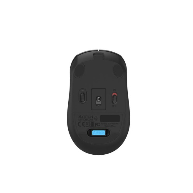 Миша бездротова безшумна Fstyler, Bluetooth / 2.4 ГГц, вбудований акумулятор, 2000DPI, сірий+чорний