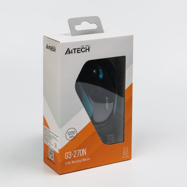 Миша бездротова V-Track USB, 1200 DPI, чорний + синій