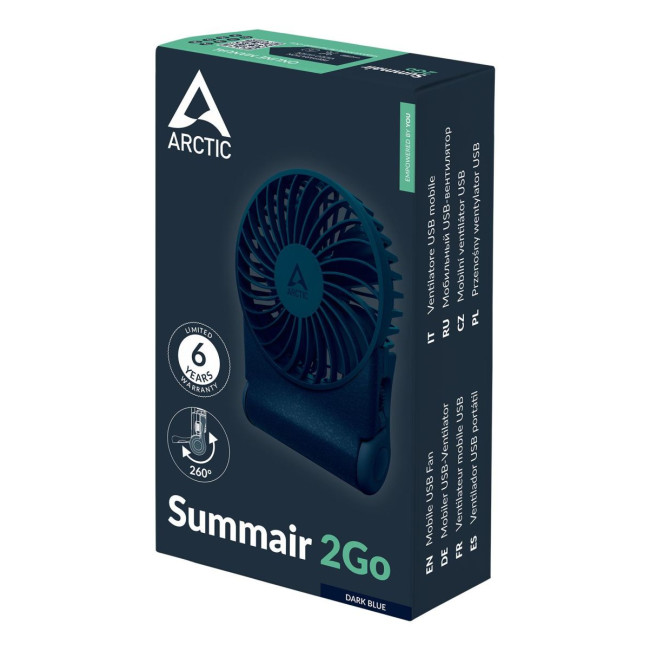 Настільний вентилятор з вбудованим акумулятором USB-C SUMMAIR 2GO DARK BLUE AEBRZ00028A ARCTIC