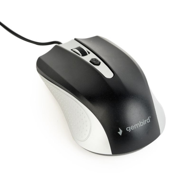 Оптична миша, USB інтерфейс, 1200 dpi, сіро-чорний