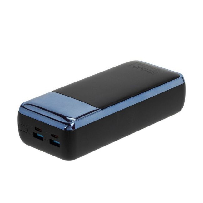 Портативний зарядний пристрій, 30000 mA, QC/PD 65W, з LCD, чорний