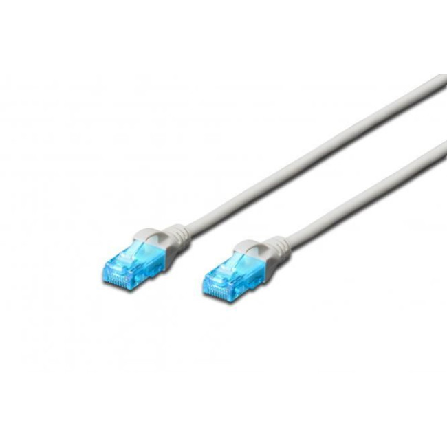 Патч-корд CAT 5e U-UTP, PVC AWG 26/7, довжина 15 м, колір сірий DK-1512-150 DIGITUS by ASSMANN