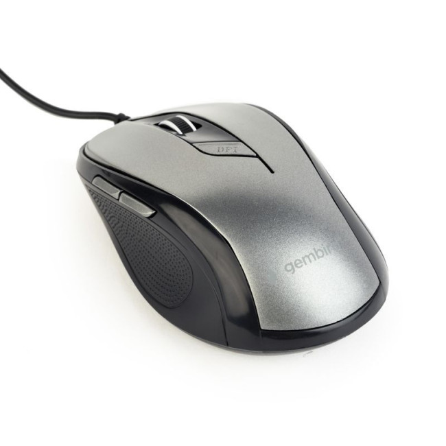 Оптична миша, USB інтерфейс, 1600 dpi, сіро-чорний