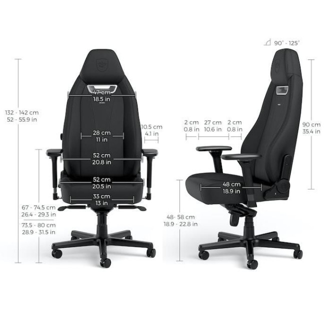 Ігрове крісло Noblechairs LEGEND високотехнологічна штучна шкіра, чорний