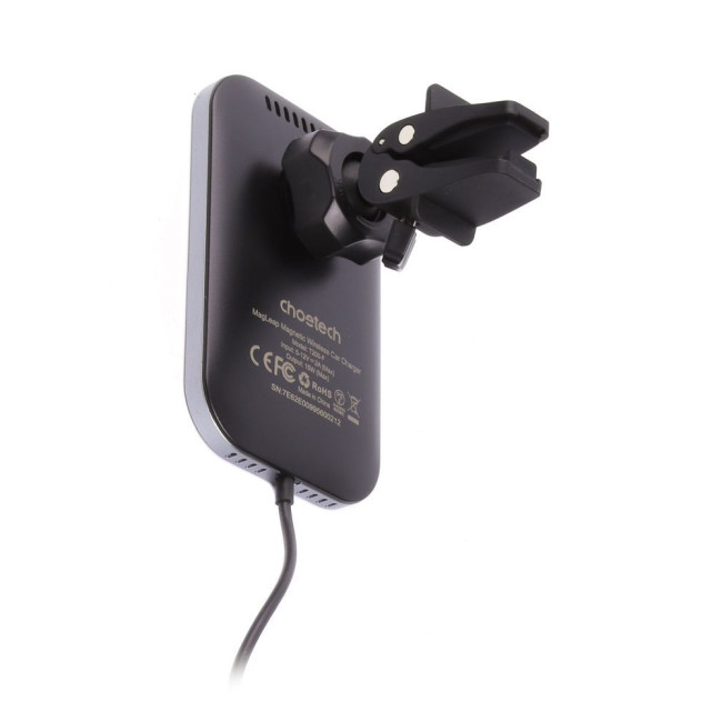 Автомобільний зарядний пристрій, QI 15 Вт (сумісний з MagSafe), чорний