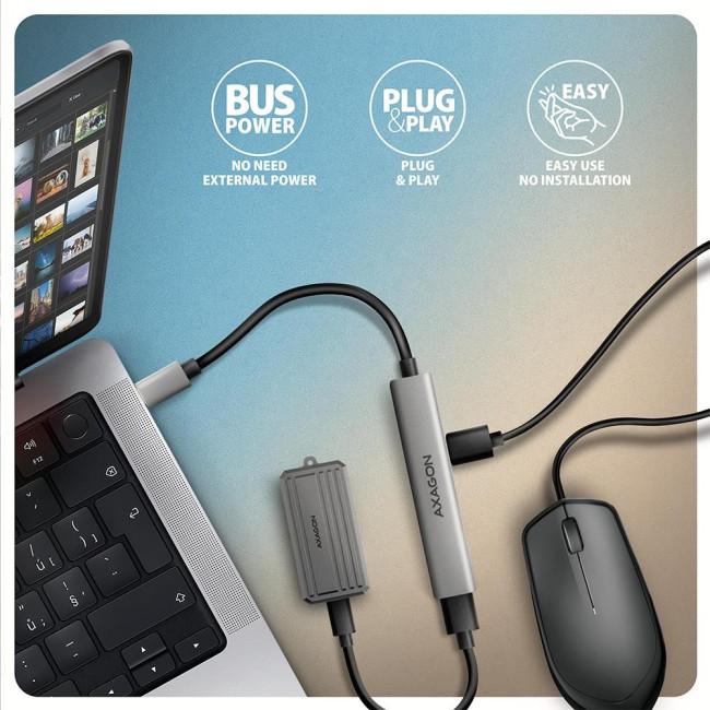 Концентратор USB3.2 4PORT 0.12M HUE-STC AXAGON