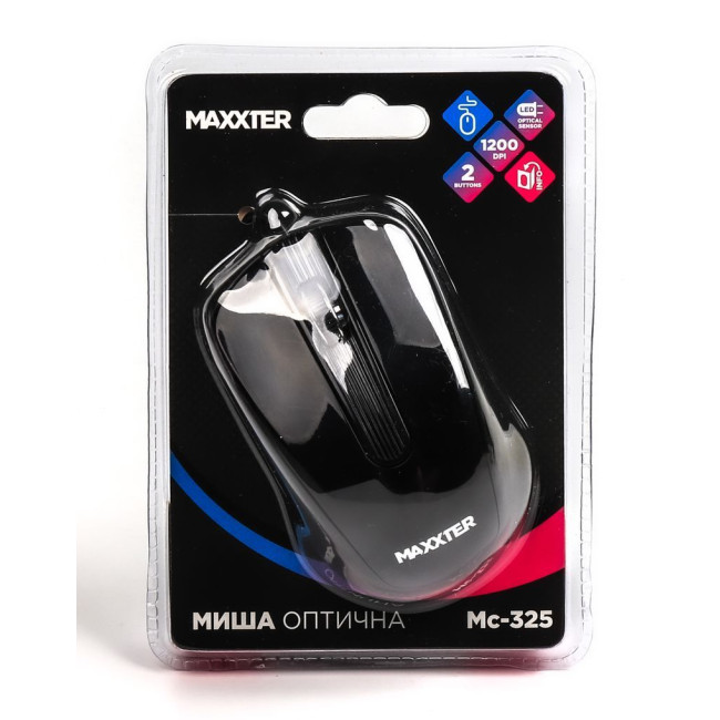 Миша оптична, USB, 1200 dpi, чорнa
