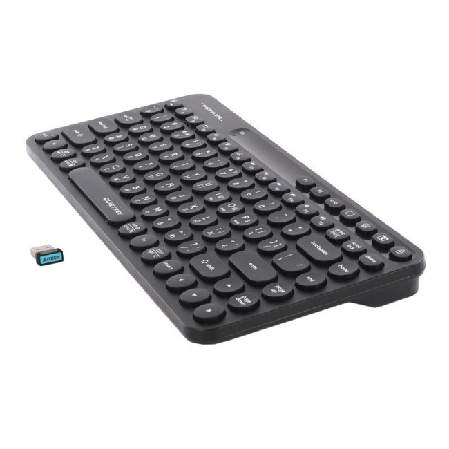 Клавіатура бездротова Fstyler, Bluetooth / 2.4 ГГц, з акумулятором, quiet key, чорний