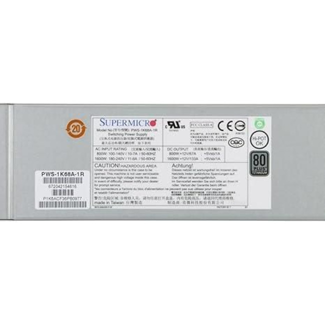 Блок живлення 1600W REDUNDANT PWS-1K68A-1R SUPERMICRO
