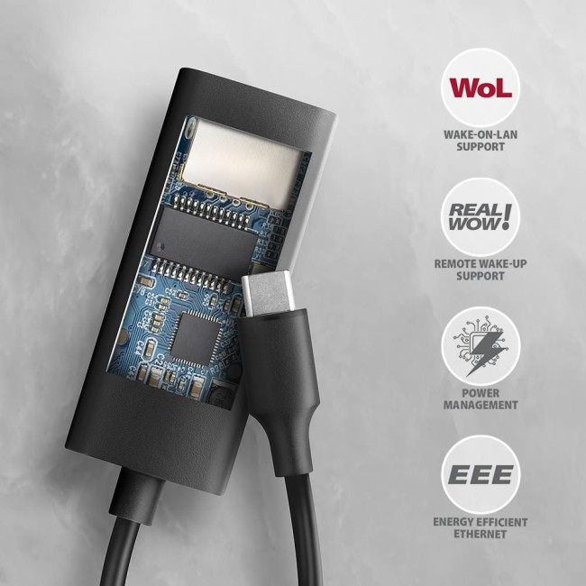 Мережевий адаптер AXAGON ADE-ARC USB-C 1 gigabit, чорний