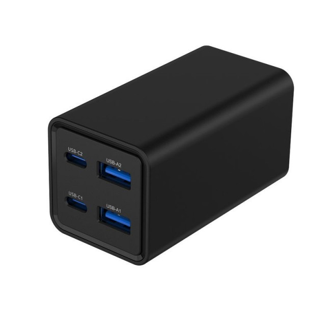 Мережевий ЗП, 2xUSB-A (QC3.0 30W)+2xType-C (PD 65W), чорний