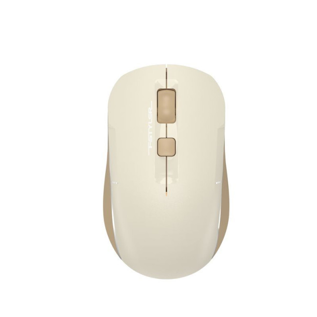 Миша бездротова безшумна Fstyler, Bluetooth / 2.4 ГГц, вбудований акумулятор, 2000DPI, бежевий