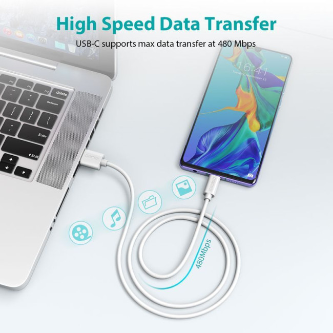 Кабель преміум якість USB 2.0 A-тато/C-тато,1 м.