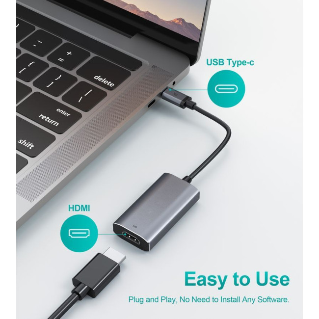 Адаптер-перехідник USB-C на HDMI, 8К 60 Гц