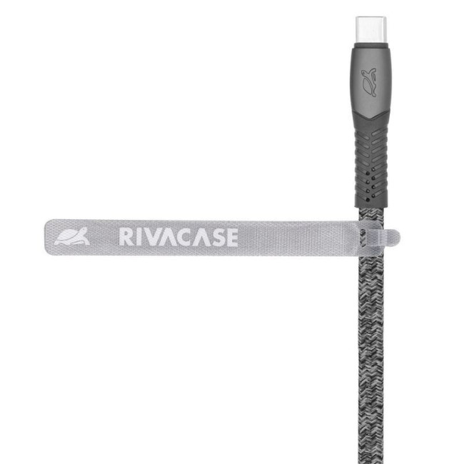 Кабель USB 2.0 Type-C/Type-C, тканинне обплетення, 1.2 м, 3 А, 60 Вт, сірий