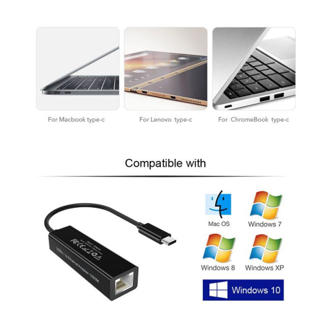 Адаптер, з USB Type-C на Gigabit Ethernet