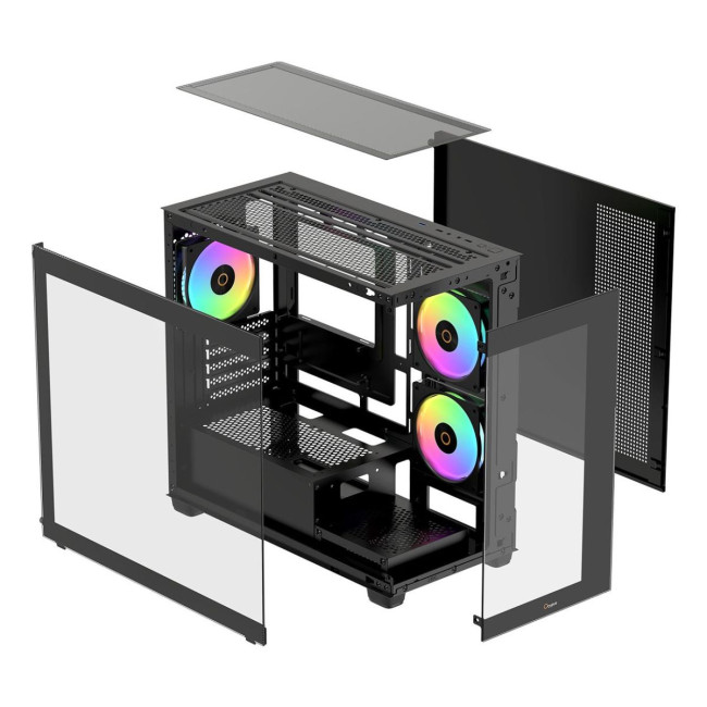 Корпус для комп'ютера MATX W/O PSU GAMMA C52 BK ARGB (GAMMA-C52-BKD300XX-GL) OCYPUS