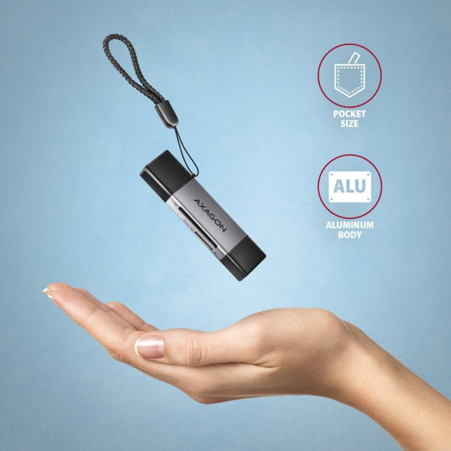 Кардрідер AXAGON CRE-DAC SuperSpeed USB-C + USB-A card reader