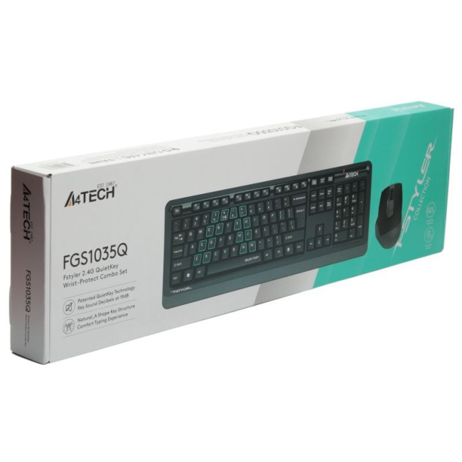 Комплект бездротовий Fstyler клавіатура+миша, сірий, USB
