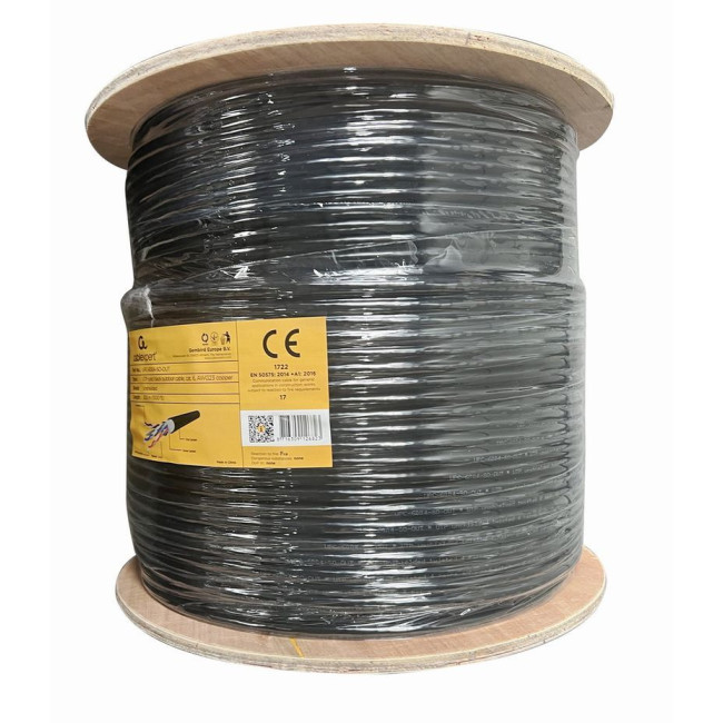 CAT6, одножильна, мідь, AWG23, неекранована, 305 м