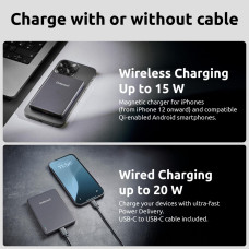 Портативний зарядний пристрій USB 5000MAH MAG GREY MW5000 7344024 INTENSO
