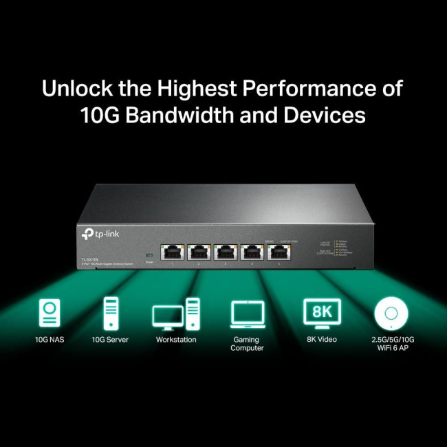 5-портовий 10-гігабітний настільний комутатор,TL-SX105 TP-LINK