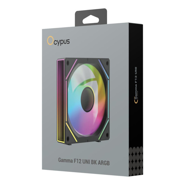 Корпусний вентилятор 120MM GAMMA F12 UNI ARGB чорний (GAMMA-F12-BK1AM00U-GL) OCYPUS