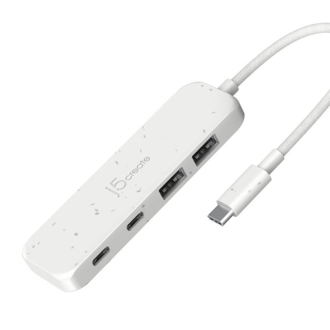 Хаб USB 3.2, 10Gbps, USB-С на 2 USB-A/2 USB-С, білий