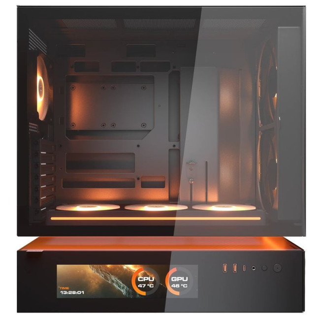 Ігровий корпус, 1* 360mm ARGB PWM 2*160 mm ARGB та 1 120 мм ARGB PWM передвстановлені, Type-C x1, USB3.0 x2, Audio x1