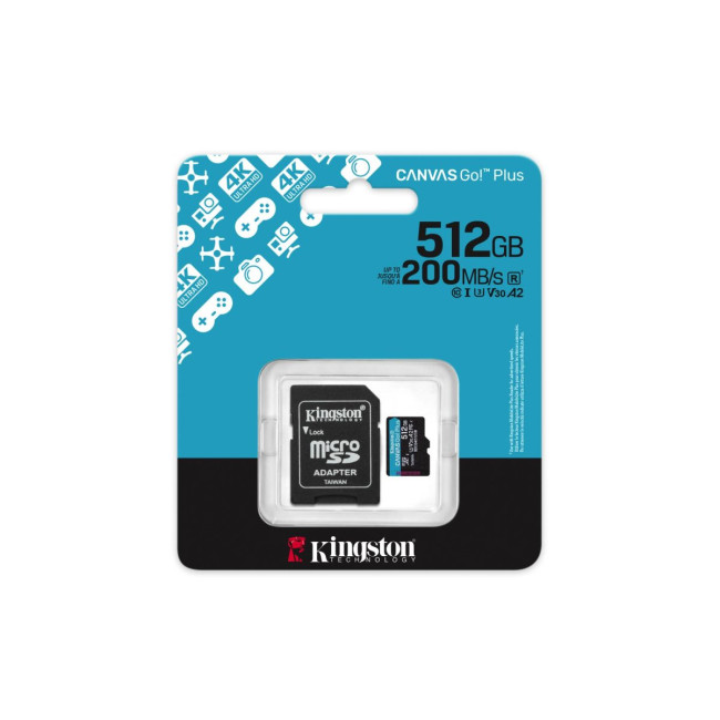 Карта пам’яті MICRO SDXC 512GB UHS-I W/ADAPTER SDCG4/512GB KINGSTON