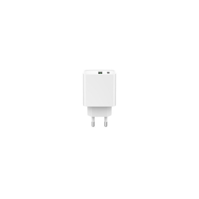 Мережевий ЗП, 1 USB-A + 1 Type-C (PD20Вт + QC3.0 18Вт), білий