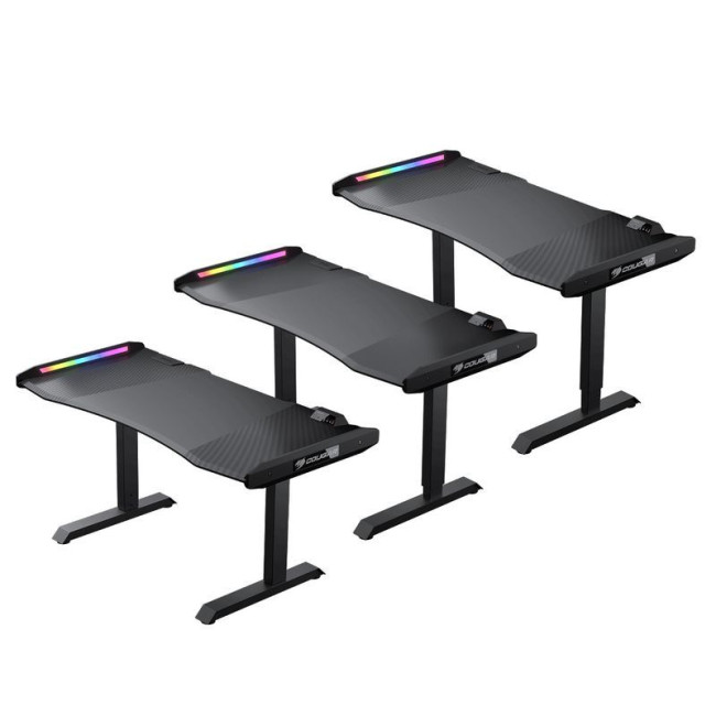 Стіл для геймера, ергономічний дизайн, USB 3.0/Audio хаб, RGB підсвічування, Type-C, регулювання висоти