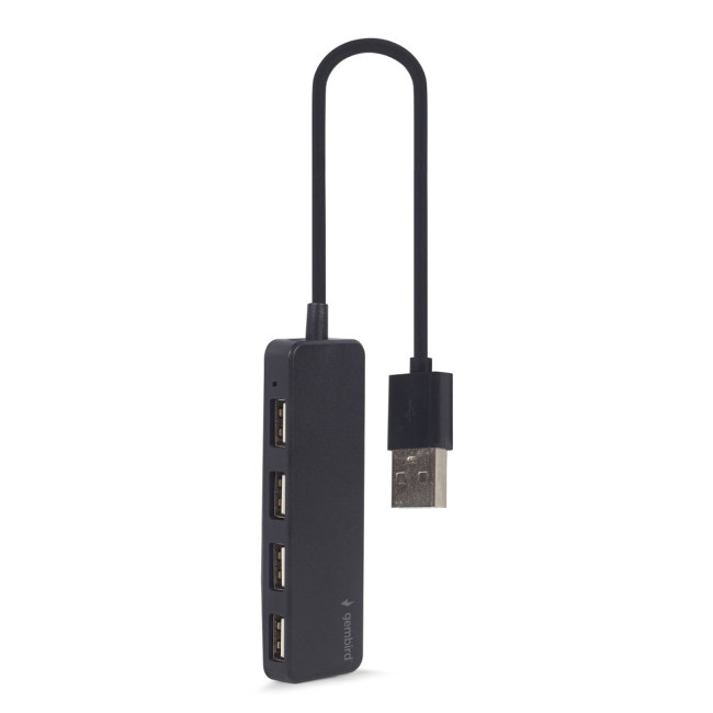 Хаб на 4 порти USB 2.0, пластик, чорний