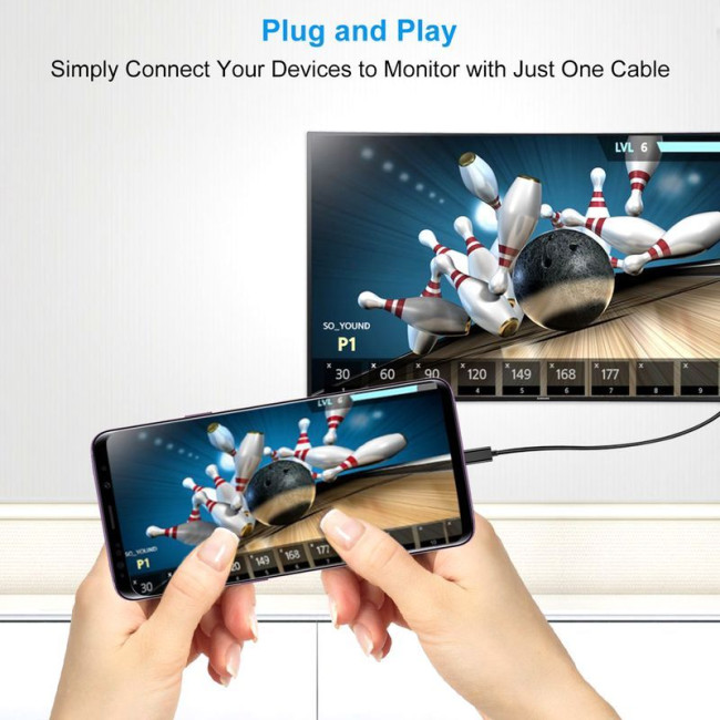 Кабель USB-C на DisplayPort, 8K 60 Гц, 1,8 м