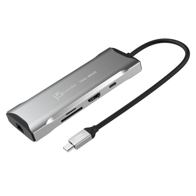 Док станція USB-C 10Gbps, 7-в-1 (хаб/HDMI/PD/картридер), сірий