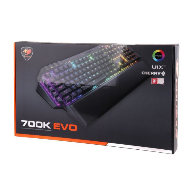 Клавіатура ігрова механічна, Cherry MX Red, RGB-підсвічування, USB, audio jack