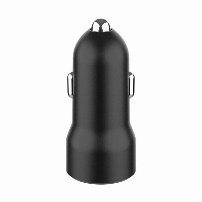Автомобільний зарядний пристрій, 1xUSB-A (18W QC3.0)+ 1xUSB-C (20W PD), чорний