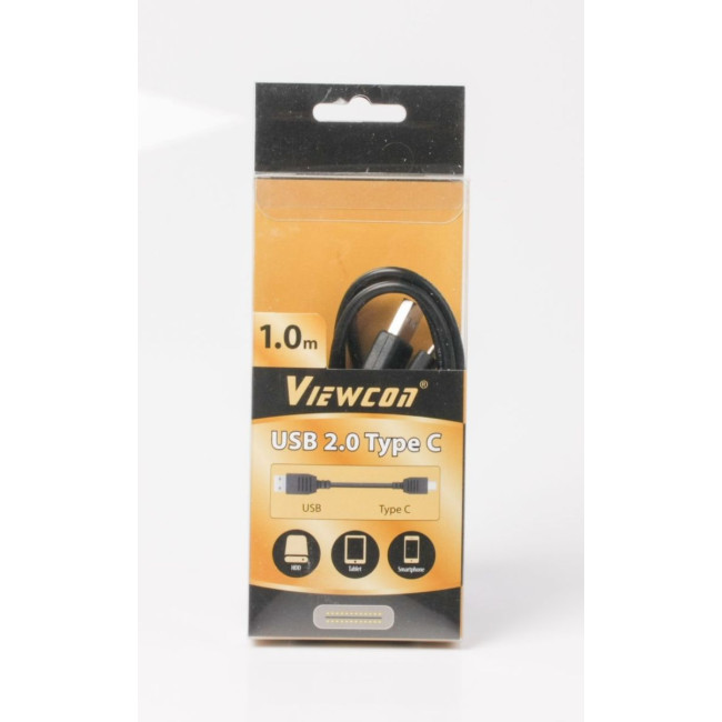 Кабель Viewcon VC-USB2-UC-001, преміум якість USB 2.0 A-папа/C-папа,1 м.