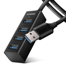 Хаб AXAGON HUE-M1AL SuperSpeed USB-A MINI hub, USB-A кабель 120см, Чорний