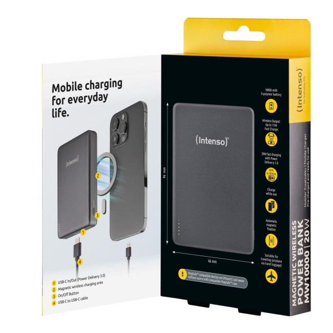 Портативний зарядний пристрій USB 10000MAH MAG GREY MW10000 7344034 INTENSO