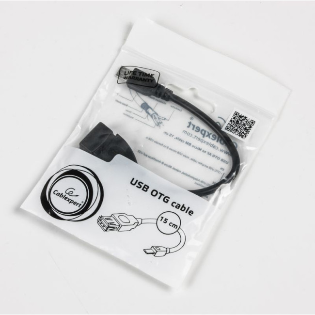 Кабель OTG USB 2.0, A-мама/miсro B-тато, 0.15 м