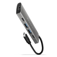 Хаб концентратор AXAGON HMC-5G2 USB-C 10Гбіт/с SPEEDSTER 5in1 hub (rev2.0), Сірий