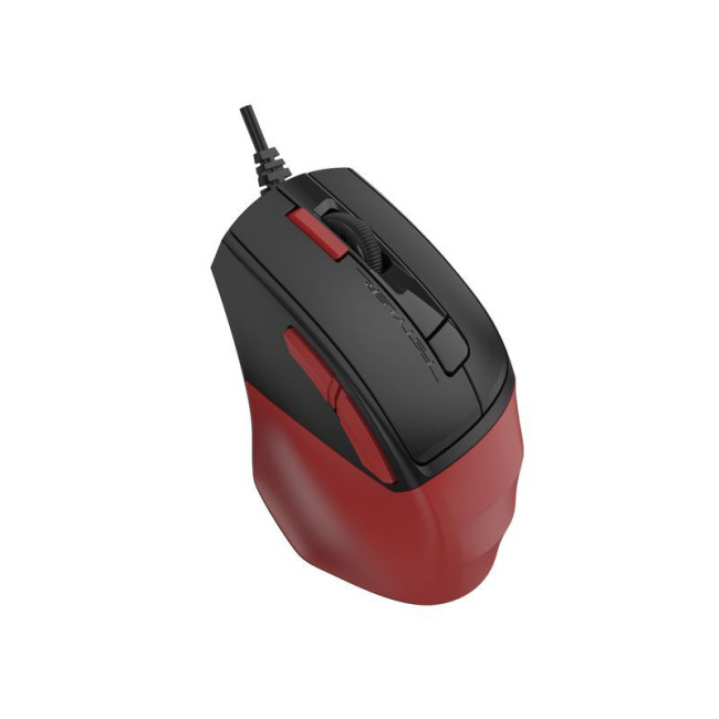 Миша дротова безшумна Fstyler, USB, 2400 dpi, чорний+червоний
