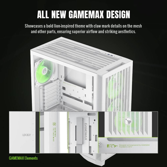 Корпус для комп'ютера ATX W/O PSU LEADER 2 WH GAMEMAX