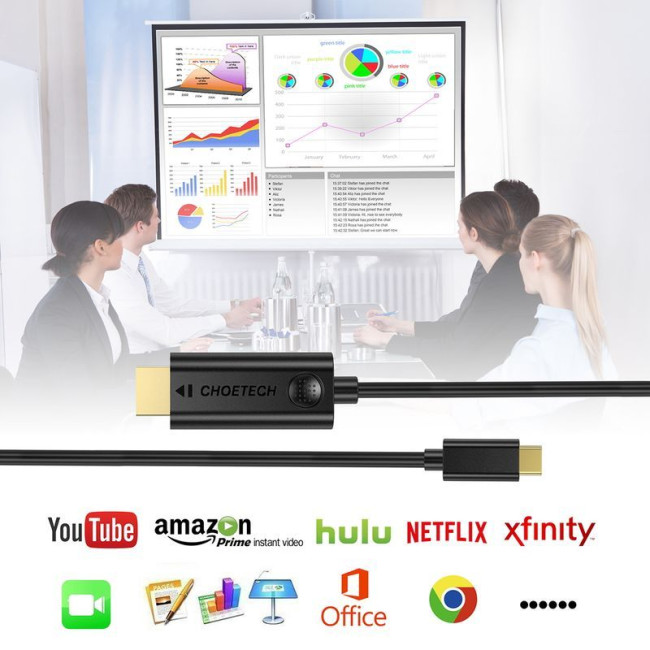 Кабель USB-C на HDMI, 4K 60Гц, 3 м