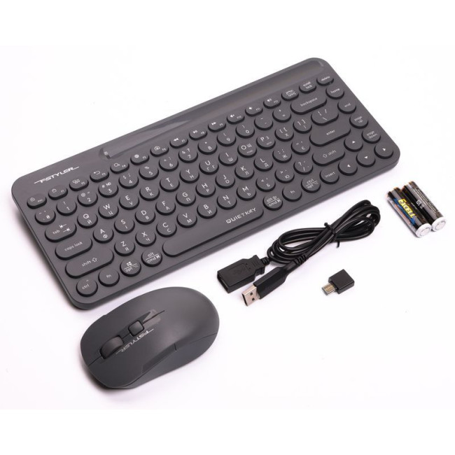 Комплект бездротовий Fstyler клавіатура+миша, сірий, USB