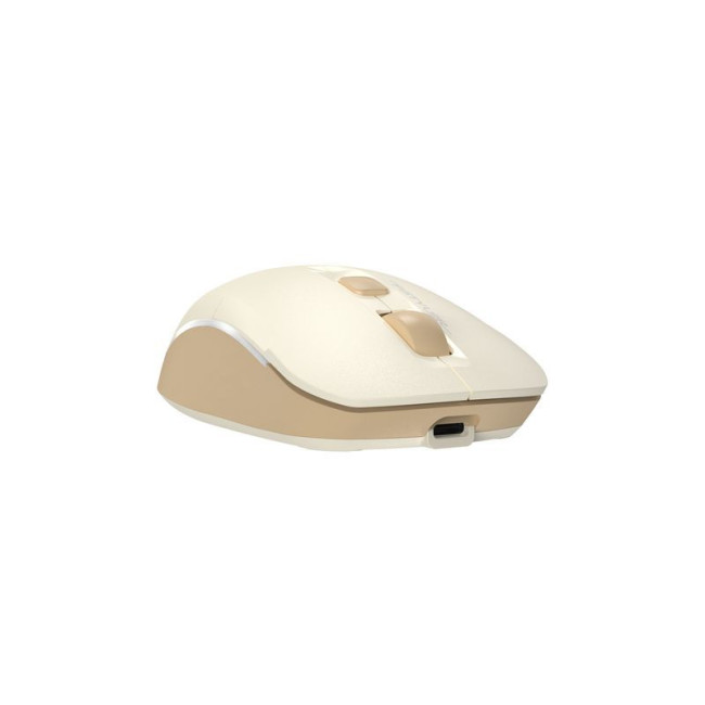 Миша бездротова безшумна Fstyler, Bluetooth / 2.4 ГГц, вбудований акумулятор, 2000DPI, бежевий